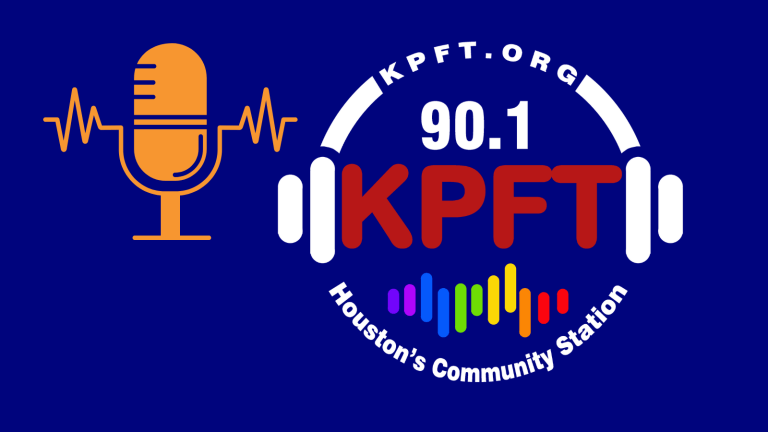 KPFT logo with microphone