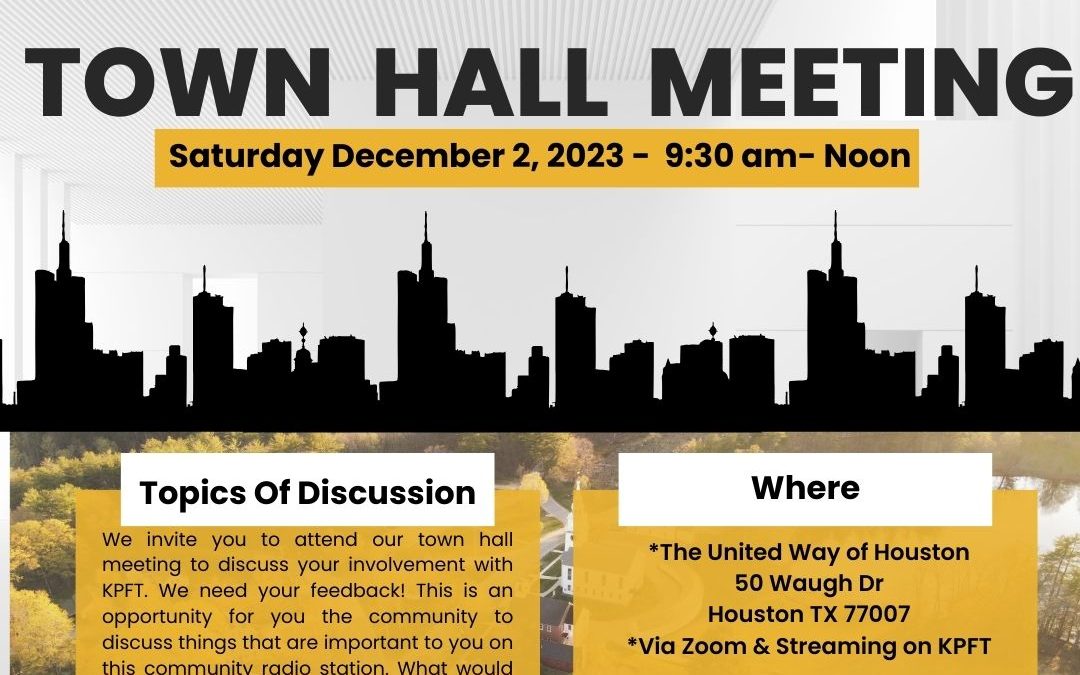 You can attend the December 2nd Townhall Meeting via Zoom