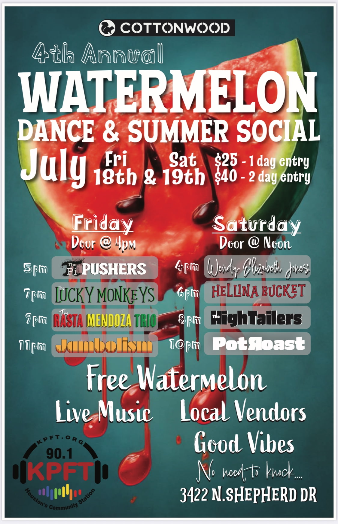 2025 Watermelon Dance poster with band names listed