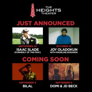 Heights Theater Concerts upcoming